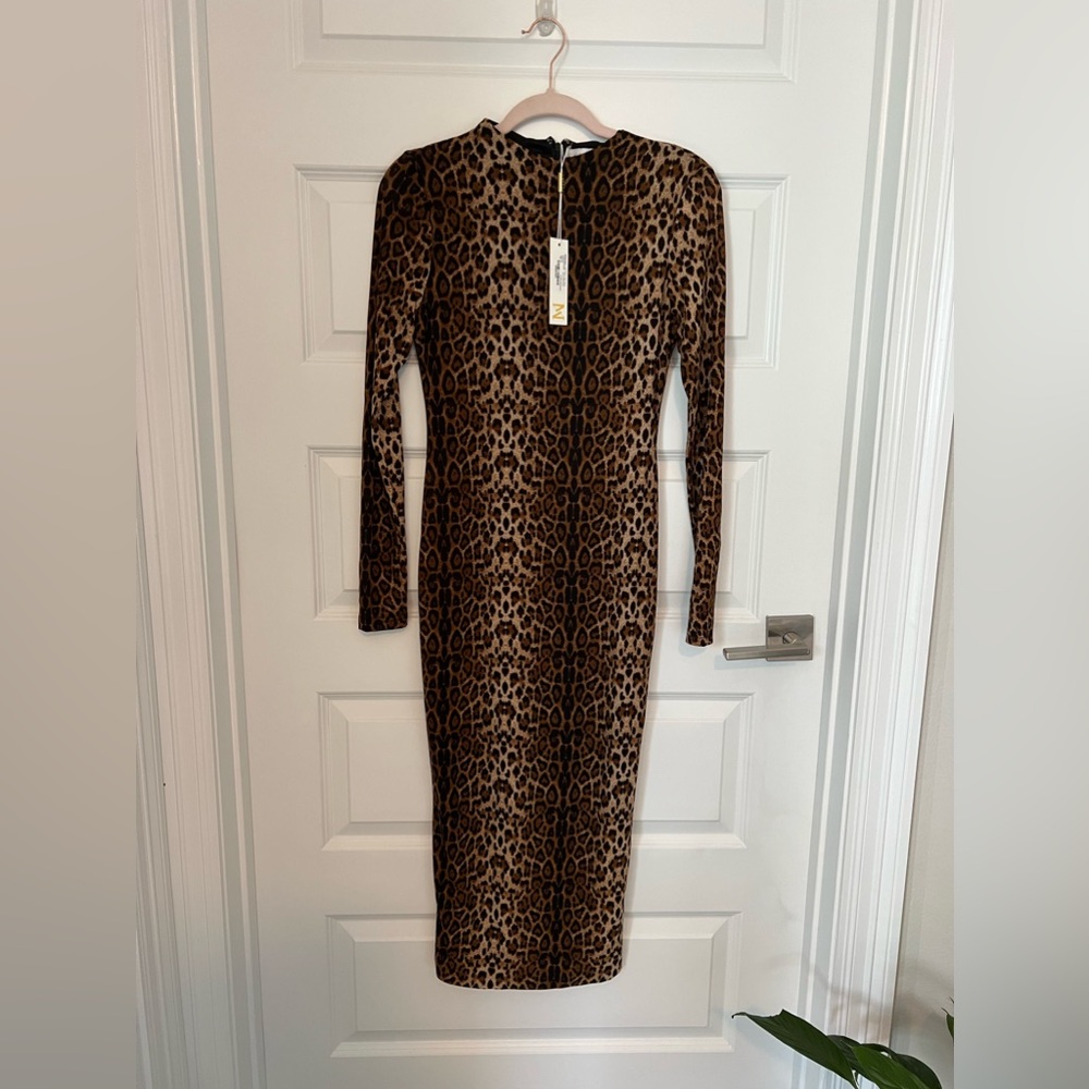 Meshki Leopard Print Midi Dress M